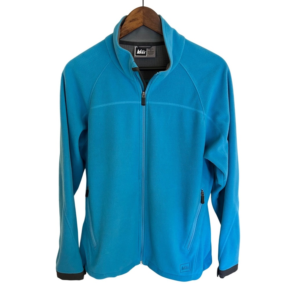 REI Womens Fleece Jacket Full Zip Blue XL Polyester Outdoors Casual Warm Layer - Picture 2 of 14
